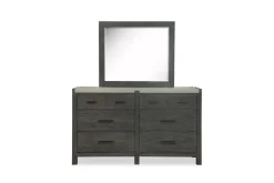 Mor Furniture Bedroom Sets|Aspen Valley Panel Bed W/ Storage, Dresser, Mirror & Nightstand In Sierra Brown, Queen