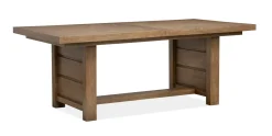Mor Furniture Dining Room Sets|Aspen Valley Trestle Dining Table, 4 Chairs & 2 Upholstered Chairs In Ravenwood Black