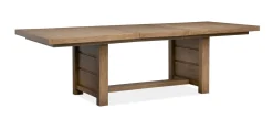 Mor Furniture Dining Room Sets|Aspen Valley Trestle Dining Table, 4 Chairs & 2 Upholstered Chairs In Ravenwood Black
