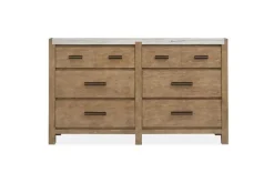Mor Furniture Bedroom Sets|Aspen Valley Upholstered Panel Bed, Dresser, Mirror & Nightstand In Sierra Brown, Queen
