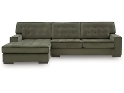 Mor Furniture Sectionals|Austen Sofa Chaise Sectional In Olive, Left Facing