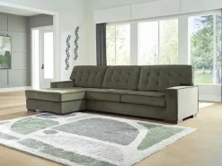 Mor Furniture Sectionals|Austen Sofa Chaise Sectional In Olive, Left Facing