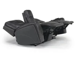 Mor Furniture Reclining Loveseats|Loveseats|Banks 3 Power Console Loveseat In Chesapeake Charcoal Leather