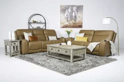 Mor Furniture Reclining Loveseats|Reclining Sofas|Banks 3 Power Loveseat In Leather Chesapeake Charcoal