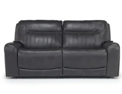 Mor Furniture Living Room Sets|Banks 3 Power Sofa & Loveseat In Leather Chesapeake Charcoal