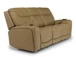 Mor Furniture Living Room Sets|Banks 3 Power Sofa & Loveseat In Leather Chesapeake Charcoal