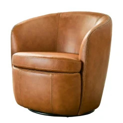 Mor Furniture Chairs|Barolo Leather Swivel Club Chair In Caramel