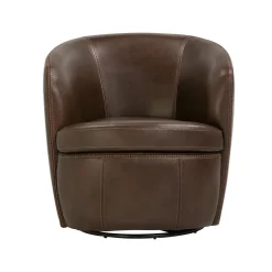 Mor Furniture Chairs|Barolo Leather Swivel Club Chair In Caramel