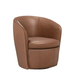 Mor Furniture Chairs|Barolo Leather Swivel Club Chair In Caramel