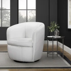 Mor Furniture Chairs|Barolo Leather Swivel Club Chair In Caramel