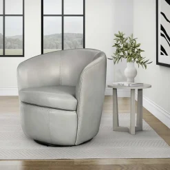 Mor Furniture Chairs|Barolo Leather Swivel Club Chair In Caramel
