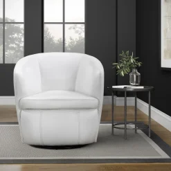 Mor Furniture Chairs|Barolo Leather Swivel Club Chair In Caramel
