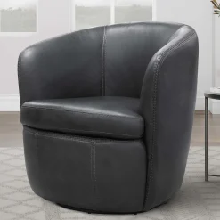 Mor Furniture Chairs|Barolo Leather Swivel Club Chair In Caramel