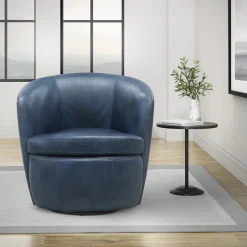 Mor Furniture Chairs|Barolo Leather Swivel Club Chair In Caramel