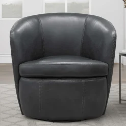 Mor Furniture Chairs|Barolo Leather Swivel Club Chair In Caramel