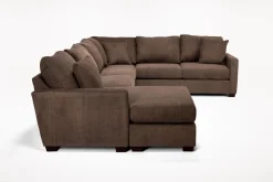 Mor Furniture Sectionals|Barrett Tux Sofa Chaise Sectional In Fisk Smoke, Right Facing