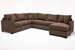 Mor Furniture Sectionals|Barrett Tux Sofa Chaise Sectional In Fisk Smoke, Right Facing
