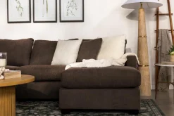 Mor Furniture Sectionals|Barrett Tux Sofa Chaise Sectional In Fisk Smoke, Right Facing