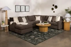 Mor Furniture Sectionals|Barrett Tux Sofa Chaise Sectional In Fisk Smoke, Right Facing