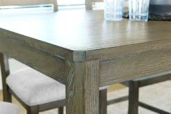 Mor Furniture Seating For 6|Dining Room Sets|Barry Counter Height Dining Table, 4 Stools & Bench In Light Brown