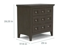 Mor Furniture Nightstands|Bay Creek 3 Drawer Nightstand In Light Gray