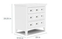 Mor Furniture Nightstands|Bay Creek 3 Drawer Nightstand In Light Gray