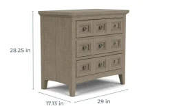 Mor Furniture Nightstands|Bay Creek 3 Drawer Nightstand In Light Gray