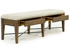 Mor Furniture Dining Benches|Bay Creek Bench W/ Storage In Light Gray