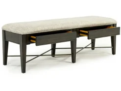 Mor Furniture Dining Benches|Bay Creek Bench W/ Storage In Light Gray