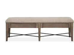Mor Furniture Dining Benches|Bay Creek Bench W/ Storage In Light Gray