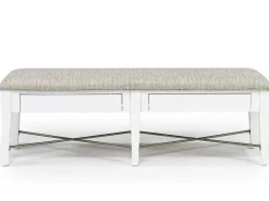 Mor Furniture Dining Benches|Bay Creek Bench W/ Storage In Light Gray