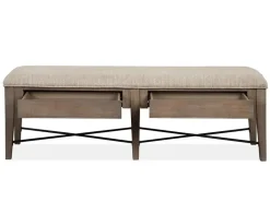 Mor Furniture Dining Benches|Bay Creek Bench W/ Storage In Light Gray