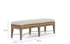 Mor Furniture Dining Benches|Bay Creek Bench W/ Storage In Light Gray