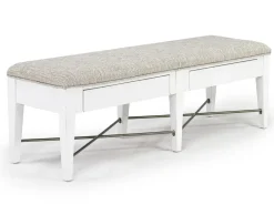 Mor Furniture Dining Benches|Bay Creek Bench W/ Storage In Light Gray