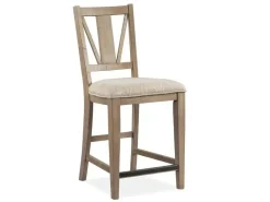 Mor Furniture Counter Height Stools|Barstools|Bay Creek Counter Height Stool In Graphite, V-Back