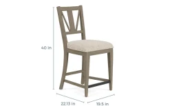 Mor Furniture Counter Height Stools|Barstools|Bay Creek Counter Height Stool In Graphite, V-Back