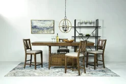 Mor Furniture Seating For 4|Counter Height Dining Sets|Bay Creek Counter Height Extendable Dining Table & 4 Stools In Graphite
