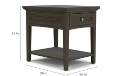 Mor Furniture Sofa & End Tables|Bay Creek End Table In Graphite, Rectangle