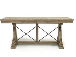 Mor Furniture Seating For 4|Dining Room Sets|Bay Creek Extendable Dining Table & 4 Upholstered V-Back Chairs In Toasted Nutmeg