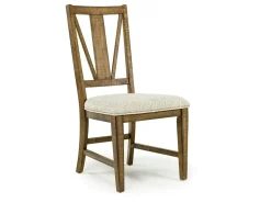 Mor Furniture Seating For 4|Dining Room Sets|Bay Creek Extendable Dining Table & 4 Upholstered V-Back Chairs In Toasted Nutmeg