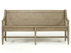 Mor Furniture Seating For 6|Dining Room Sets|Bay Creek Extendable Dining Table, 4 V-Back Chairs & High Back Bench In Graphite