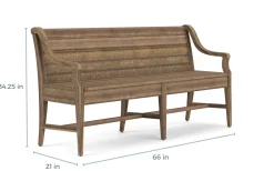 Mor Furniture Seating For 6|Dining Room Sets|Bay Creek Extendable Dining Table, 4 V-Back Chairs & High Back Bench In Graphite