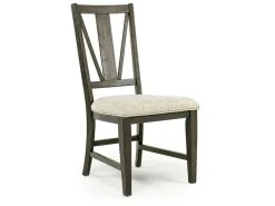 Mor Furniture Seating For 6|Dining Room Sets|Bay Creek Extendable Dining Table, 4 V-Back Chairs & High Back Bench In Graphite