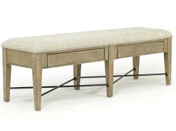 Mor Furniture Seating For 6|Dining Room Sets|Bay Creek Extendable Dining Table, 4 V-Back Chairs & High Back Bench In Graphite