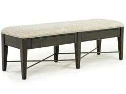 Mor Furniture Seating For 6|Dining Room Sets|Bay Creek Extendable Dining Table, 4 V-Back Chairs & High Back Bench In Graphite