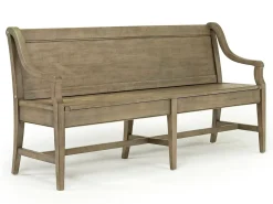 Mor Furniture Seating For 6|Dining Room Sets|Bay Creek Extendable Dining Table, 4 V-Back Chairs & High Back Bench In Graphite