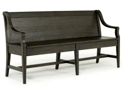 Mor Furniture Seating For 6|Dining Room Sets|Bay Creek Extendable Dining Table, 4 V-Back Chairs & High Back Bench In Graphite