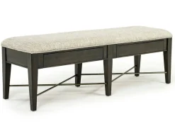Mor Furniture Seating For 6|Dining Room Sets|Bay Creek Extendable Dining Table, 4 V-Back Chairs & High Back Bench In Graphite