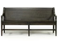 Mor Furniture Seating For 6|Dining Room Sets|Bay Creek Extendable Dining Table, 4 V-Back Chairs & High Back Bench In Graphite
