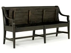 Mor Furniture Seating For 6|Dining Room Sets|Bay Creek Extendable Dining Table, 4 V-Back Chairs & High Back Bench In Graphite